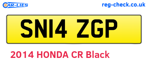 SN14ZGP are the vehicle registration plates.