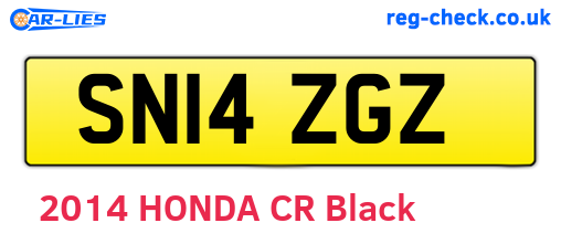 SN14ZGZ are the vehicle registration plates.