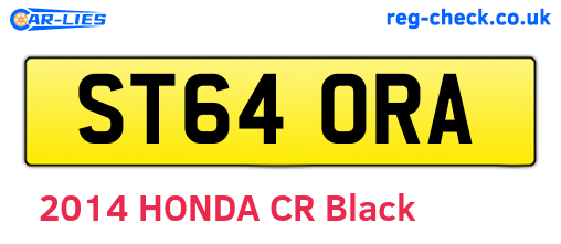 ST64ORA are the vehicle registration plates.