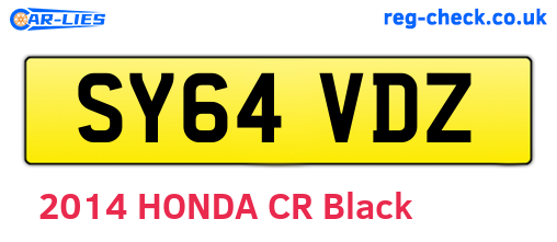 SY64VDZ are the vehicle registration plates.