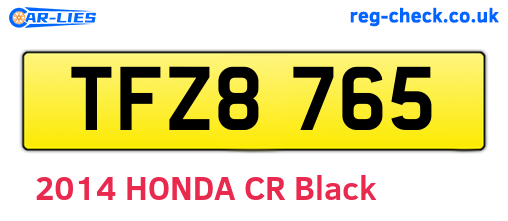 TFZ8765 are the vehicle registration plates.
