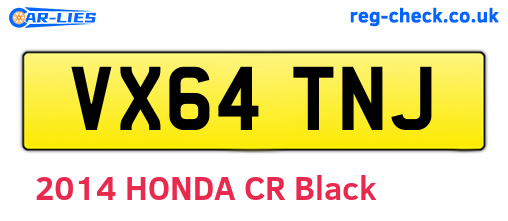 VX64TNJ are the vehicle registration plates.