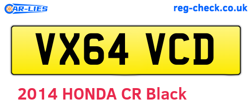 VX64VCD are the vehicle registration plates.