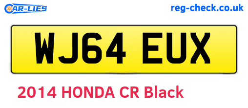 WJ64EUX are the vehicle registration plates.