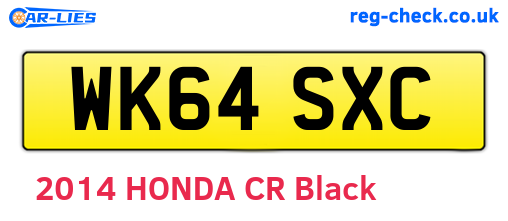 WK64SXC are the vehicle registration plates.