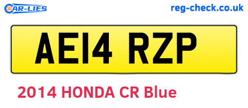 AE14RZP are the vehicle registration plates.