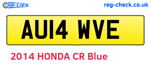AU14WVE are the vehicle registration plates.