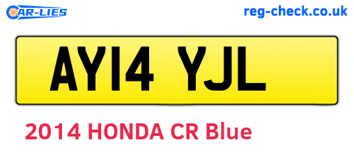 AY14YJL are the vehicle registration plates.