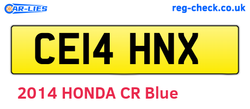 CE14HNX are the vehicle registration plates.