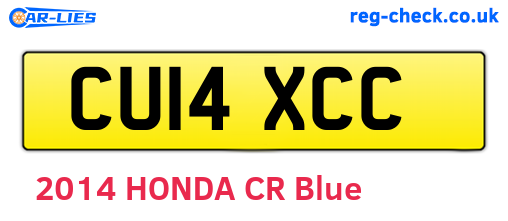 CU14XCC are the vehicle registration plates.