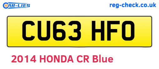 CU63HFO are the vehicle registration plates.