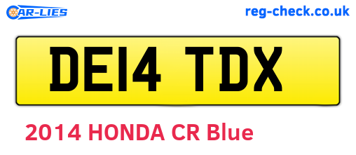 DE14TDX are the vehicle registration plates.