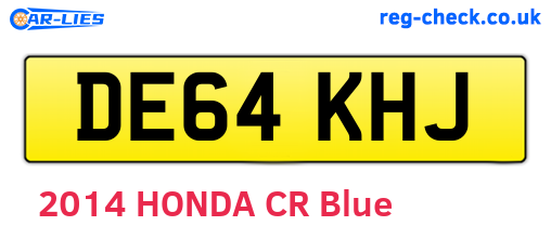 DE64KHJ are the vehicle registration plates.
