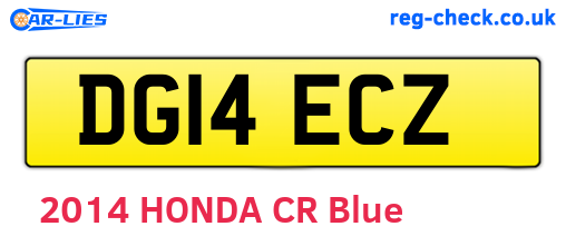DG14ECZ are the vehicle registration plates.