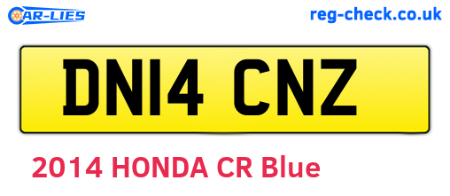 DN14CNZ are the vehicle registration plates.
