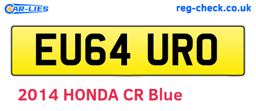 EU64URO are the vehicle registration plates.