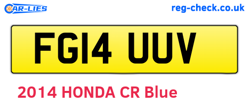 FG14UUV are the vehicle registration plates.