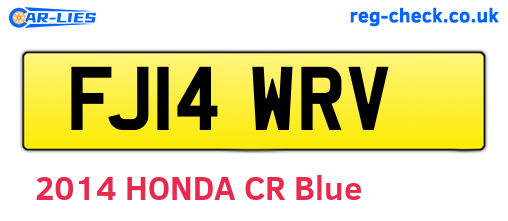 FJ14WRV are the vehicle registration plates.