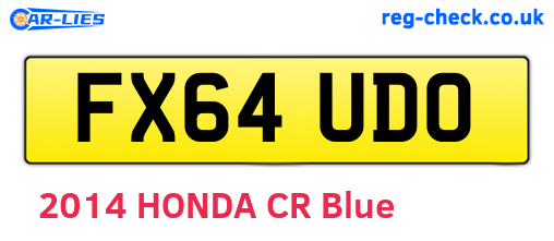 FX64UDO are the vehicle registration plates.
