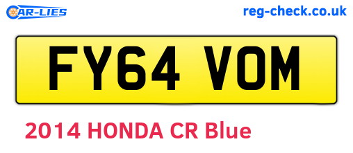 FY64VOM are the vehicle registration plates.
