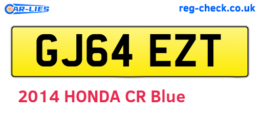 GJ64EZT are the vehicle registration plates.