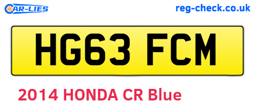 HG63FCM are the vehicle registration plates.