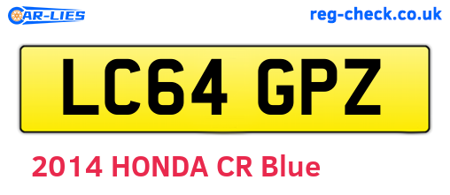 LC64GPZ are the vehicle registration plates.