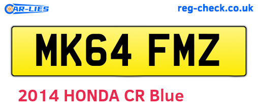 MK64FMZ are the vehicle registration plates.