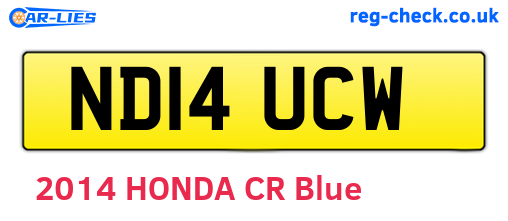 ND14UCW are the vehicle registration plates.