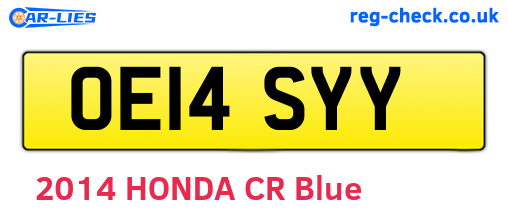 OE14SYY are the vehicle registration plates.