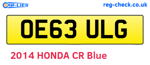OE63ULG are the vehicle registration plates.