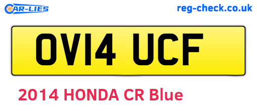 OV14UCF are the vehicle registration plates.