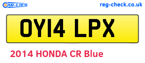 OY14LPX are the vehicle registration plates.
