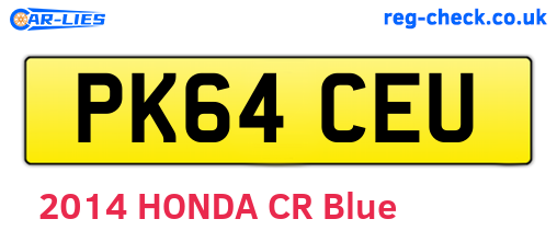 PK64CEU are the vehicle registration plates.