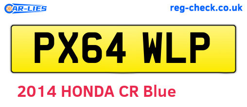 PX64WLP are the vehicle registration plates.