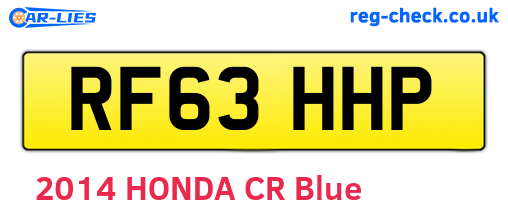RF63HHP are the vehicle registration plates.