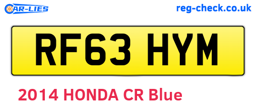 RF63HYM are the vehicle registration plates.