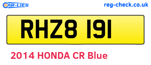 RHZ8191 are the vehicle registration plates.