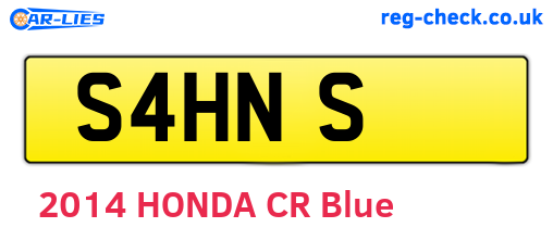 S4HNS are the vehicle registration plates.