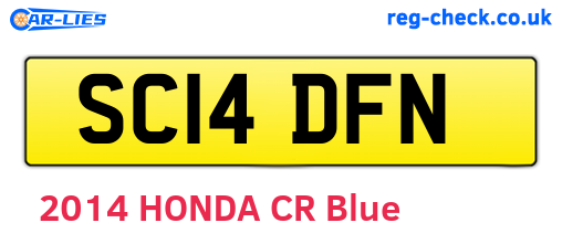SC14DFN are the vehicle registration plates.