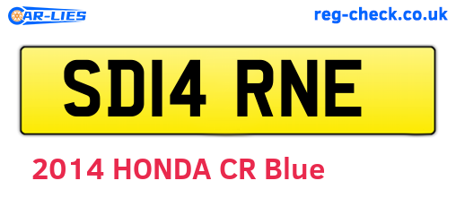 SD14RNE are the vehicle registration plates.