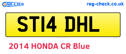 ST14DHL are the vehicle registration plates.