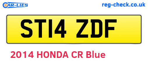 ST14ZDF are the vehicle registration plates.