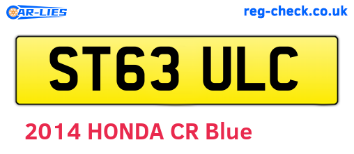 ST63ULC are the vehicle registration plates.