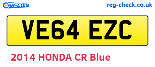 VE64EZC are the vehicle registration plates.