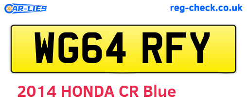 WG64RFY are the vehicle registration plates.