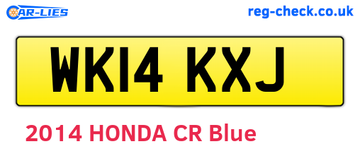WK14KXJ are the vehicle registration plates.