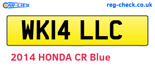 WK14LLC are the vehicle registration plates.