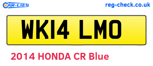WK14LMO are the vehicle registration plates.