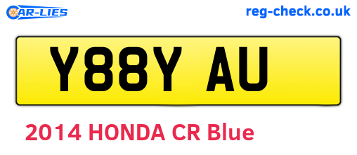 Y88YAU are the vehicle registration plates.